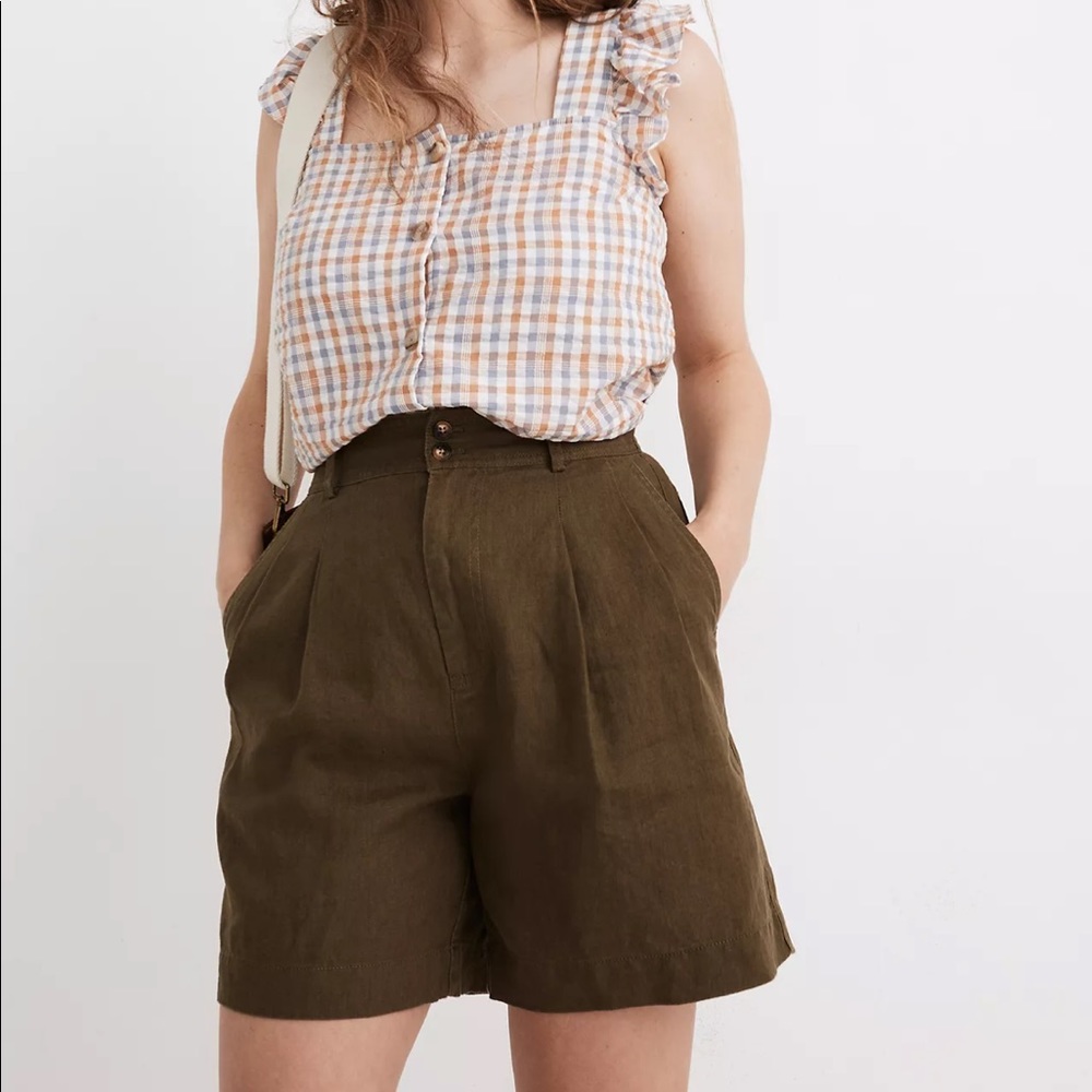 Madewell Linen High Rise Shorts 6